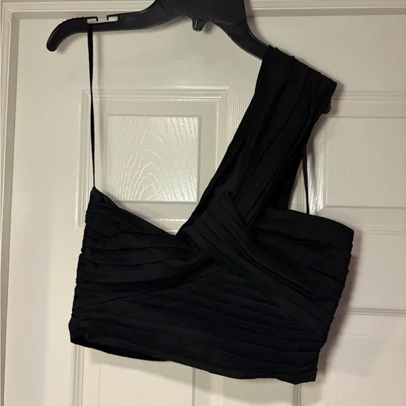 NWOT A.L.C. Women’s Apollo Linen One Shoulder Top Summer Vacation Resort Luxe - Picture 4 of 11